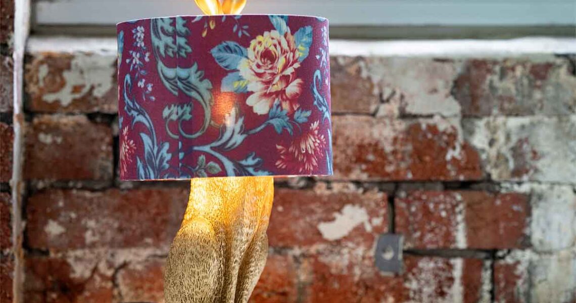 Close-up of rabbit-shaped lamp with floral lampshade at ko&co workhub meeting room - the leap. south melbourne