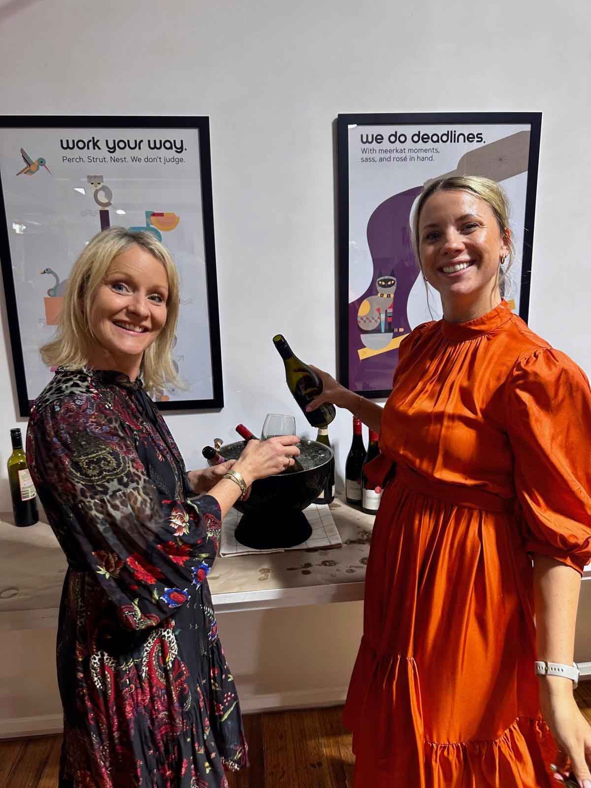 Kendra Overall and Monika celebrating ko&co workhub coworking space launch in South Melbourne