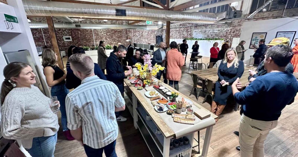 ko&co workhub’s communal area transformed into a vibrant event space during launch night in South Melbourne