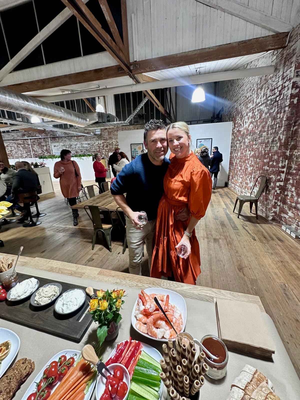 Monika, ko&co’s first dedicated desk member, with her partner at the South Melbourne coworking launch night